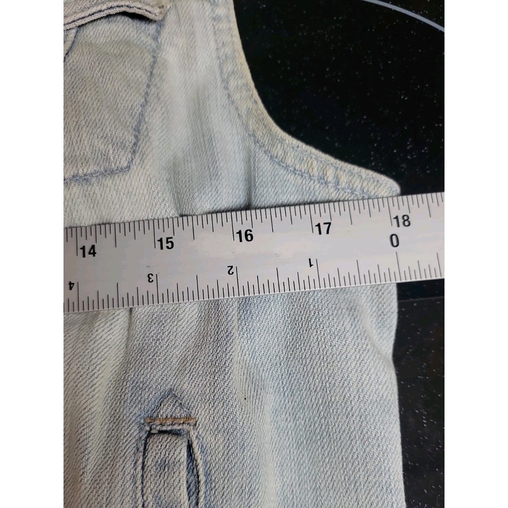 Anthropologie Pilcro The Letterpress Womens SZ M Denim Vest Crochet Lace Back - Picture 8 of 10